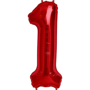 16 Inch Red Alphabet number 1 air filled Foil Balloon