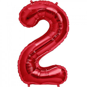 16 Inch Red Alphabet number 2 air filled Foil Balloon