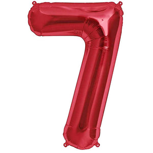 16 Inch Red Alphabet number 7 air filled Foil Balloon