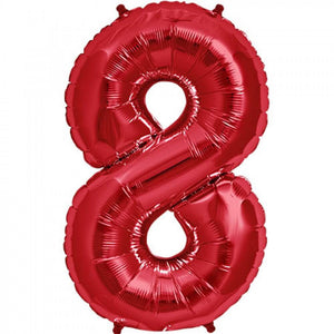 16 Inch Red Alphabet number 8 air filled Foil Balloon