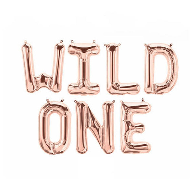 16-inch Rose Gold WILD ONE Foil Balloon Banner