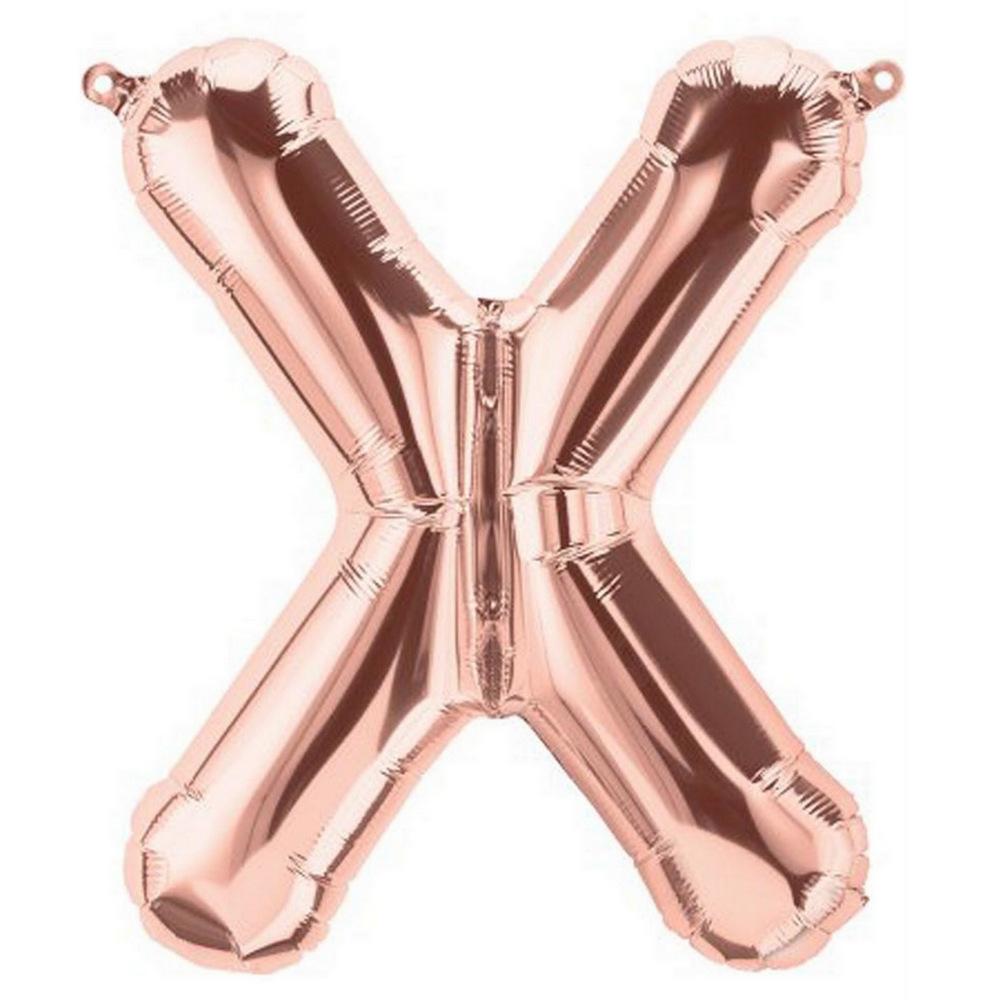 16 inch Rose Gold A-Z Alphabet Letters and 0-9 Numbers Foil Balloons - Create Your Own Phrases and Numbers - Online Party Supplies