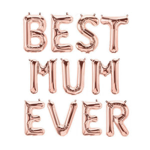 16 inch Mother's Day Rose Gold BEST MUM Foil Balloon Banner- Online Party Supplies