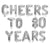 16" Silver CHEERS TO 80 YEARS Foil Balloon Banner