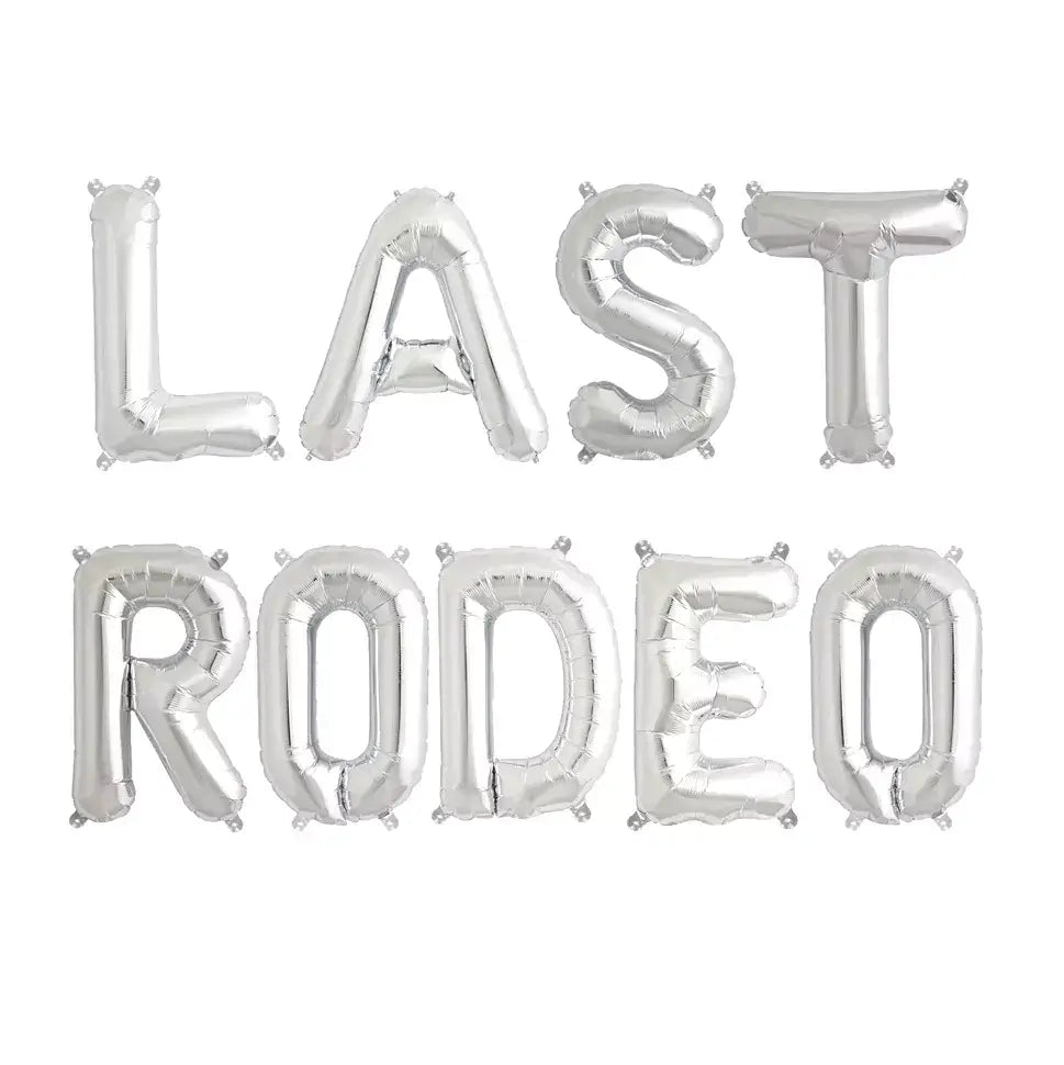 16" Silver LAST RODEO Hen Party Foil Balloon Banner