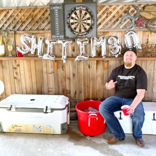 16" Silver SHIT IM 30 Foil Birthday Party Balloon Banner