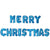 16 inch Online Party Supplies Blue Merry Christmas foil balloon banner garland
