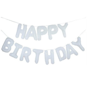 16 Inch Macaron White HAPPY BIRTHDAY Foil Balloon Banner