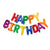 16" Rainbow HAPPY BIRTHDAY Foil Letter Balloon Banner - Online Party Supplies
