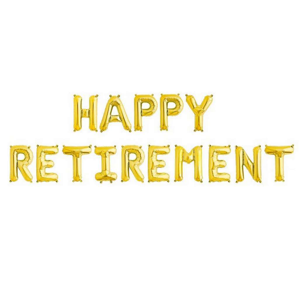 16" Gold HAPPY RETIREMENT Foil Letter Balloon Banner