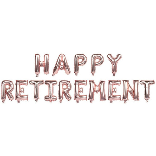 16" Rose Gold HAPPY RETIREMENT Foil Letter Balloon Banner