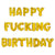 16inch/ 40cm Gold 'HAPPY FUCKING BIRTHDAY' Foil Balloon Banner (Pack of 20pcs) - Online Party Supplies