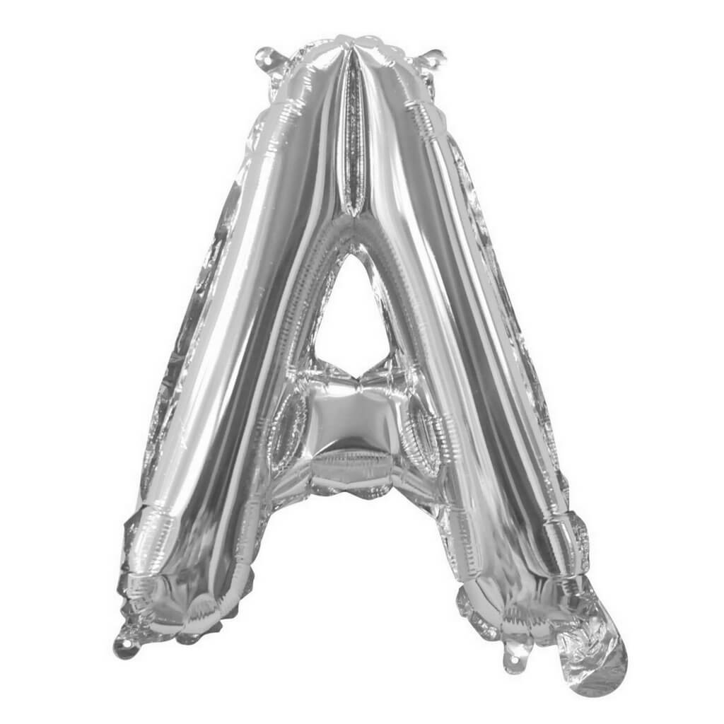 Online Party Supplies 16" Silver A-Z Alphabet Letter Air Filled Foil Balloon - Party Decorations