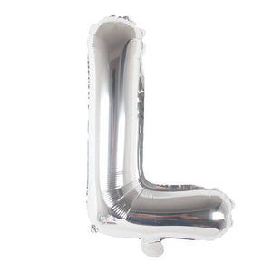 Online Party Supplies 16" Silver Letter L Air Filled Foil Balloon - Party Decorations
