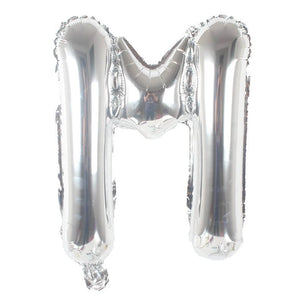Online Party Supplies 16" Silver Letter M Air Filled Foil Balloon - Party Decorations