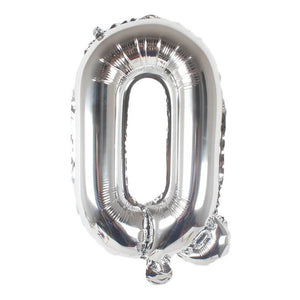 Online Party Supplies 16" Silver Letter Q Air Filled Foil Balloon - Party Decorations