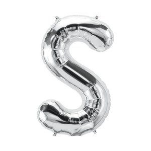 Online Party Supplies 16" Silver Letter S Air Filled Foil Balloon - Party Decorations
