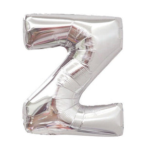 Online Party Supplies 16" Silver Letter Z Air Filled Foil Balloon - Party Decorations