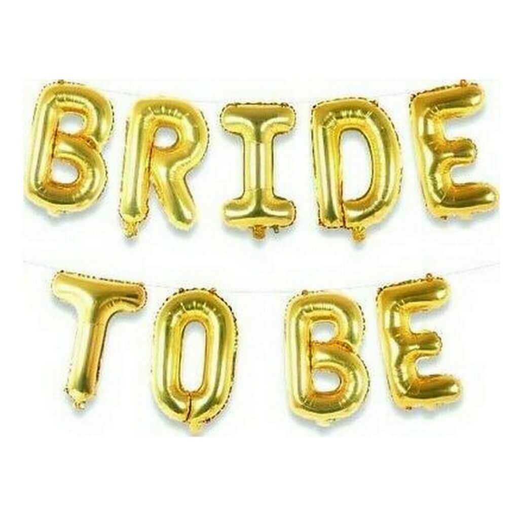 16-inch Gold BRIDE TO BE Foil Balloon Banner