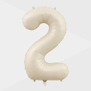 16-inch matte Cream Coloured Number 2 Foil Balloon