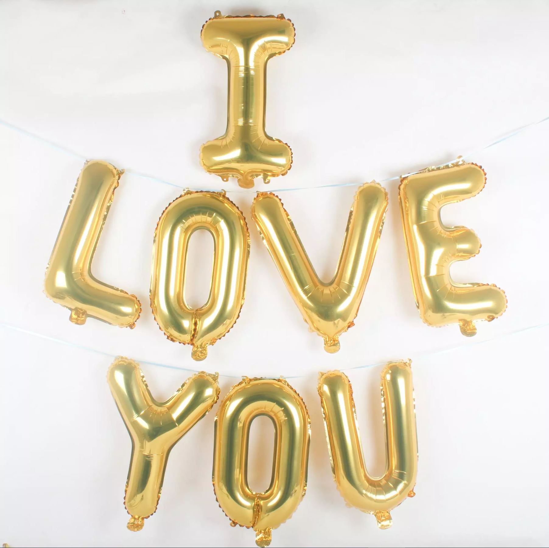 16-inch Gold I LOVE YOU Foil Balloon Banner valentines day proposal decor