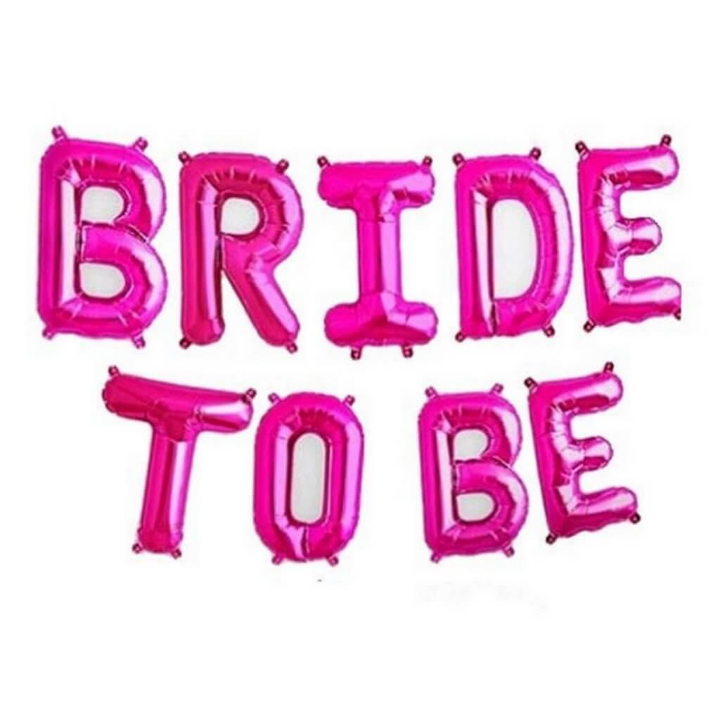 16 Inch Hot Pink BRIDE TO BE Foil Balloon Banner