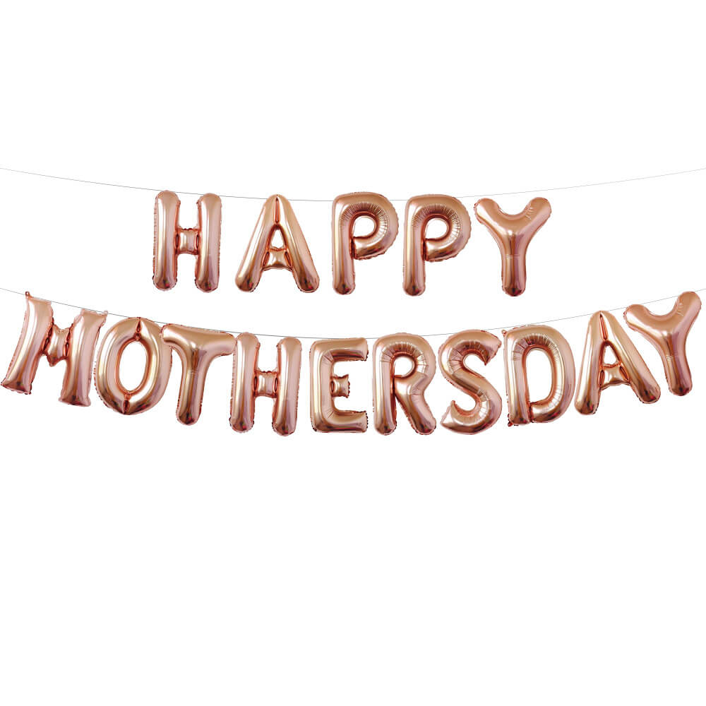 16 Inch Happy Mother's Day Rose Gold Foil Balloon Banner