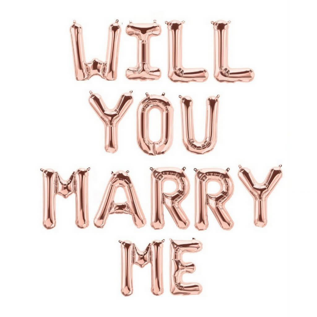 16" Rose Gold WILL YOU MARRY ME Foil Balloon Banner