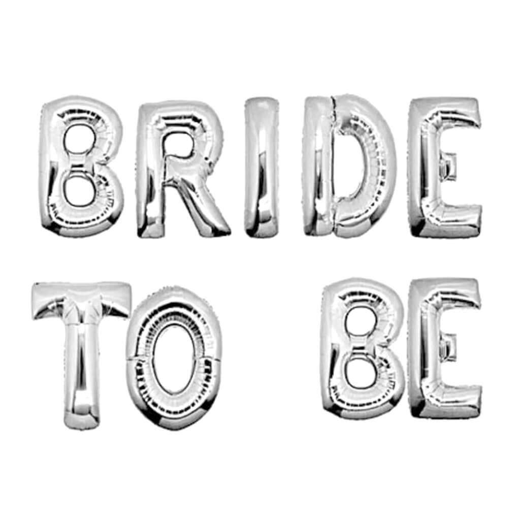 16 Inch Silver BRIDE TO BE Foil Balloon Banner