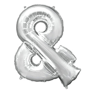Online Party Supplies 16" Silver symbol & Air Filled Foil Balloon - Party Decorations