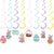 Happy Easter Bunny Rabbit & Easter Eggs Wind Spiral Swirls Pack of 16