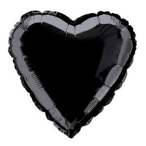 Online Party Supplies 18" Black Heart Shaped Foil Balloon