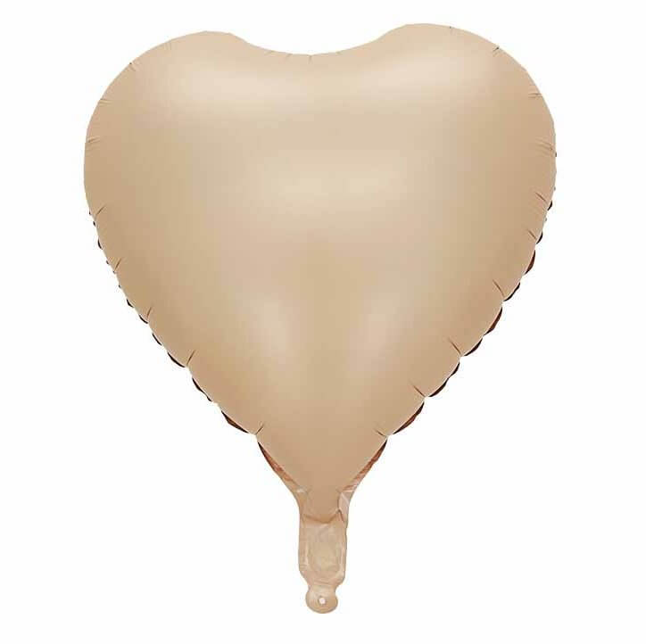 18" Matte Caramel Heart Shaped Foil Balloon