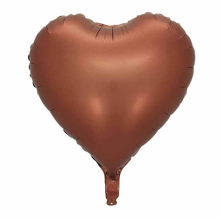 18" matte Chocolate Heart Shaped Foil Balloon