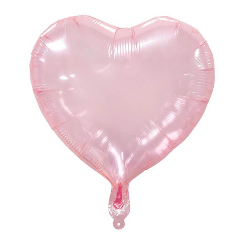 18" Crystal Clear Pastel Pink Heart Shaped Foil Balloon