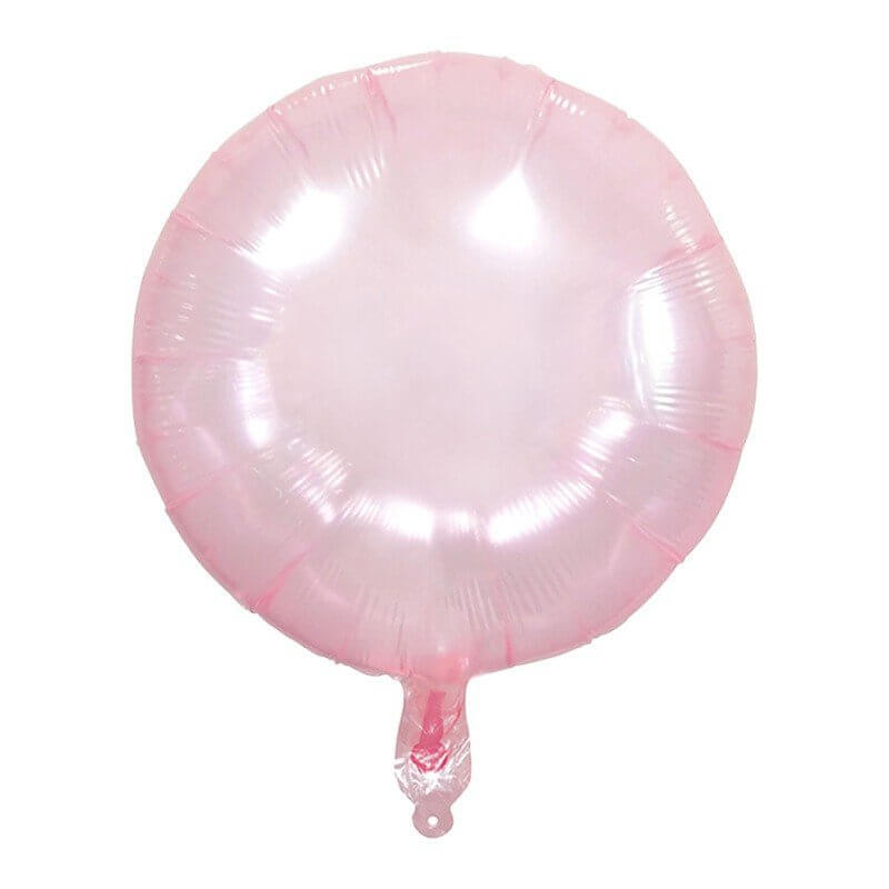 18" Crystal Clear Pastel Pink Round Foil Balloon