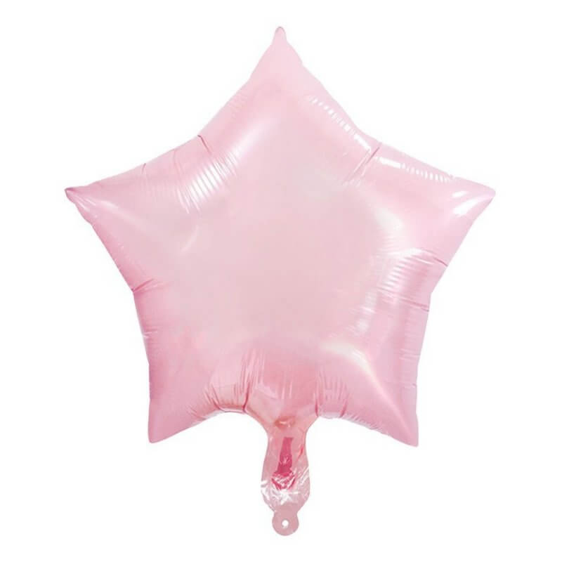 18" Crystal Clear Pastel Pink Star Shaped Foil Balloon