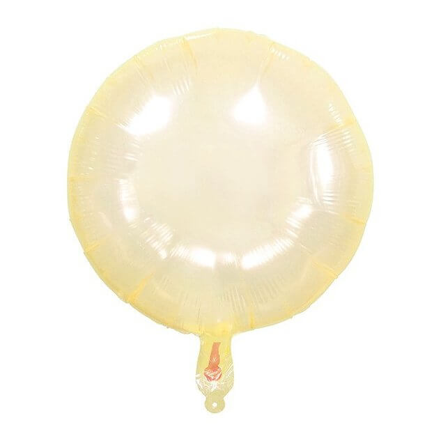 18" Crystal Clear Pastel Yellow round Shaped Foil Balloon