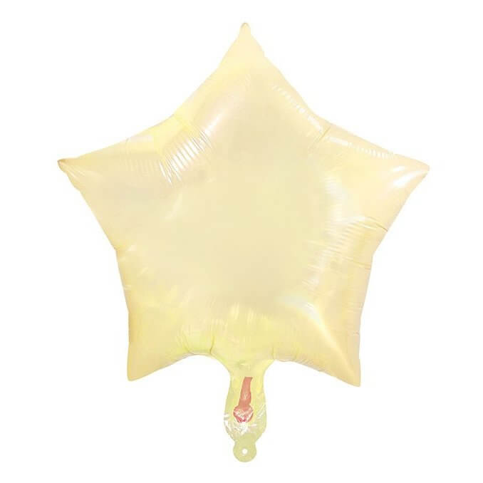 18" Crystal Clear Pastel Yellow Star Shaped Foil Balloon