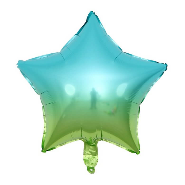 18-inch Gradient Blue Green Star Foil Balloon