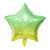 18" Gradient Yellow Green Star Shaped Foil Balloon