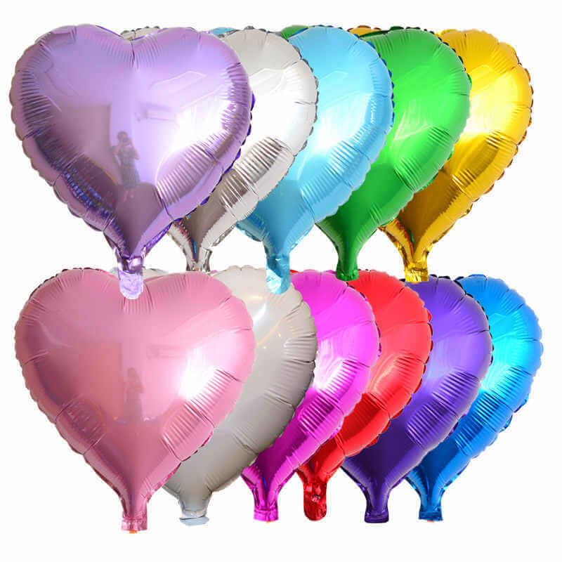 18" Online Party Supplies Multicoloured Heart Shaped Foil Party Balloon