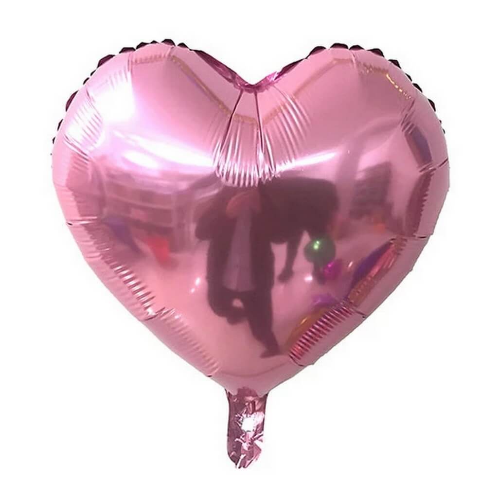 18" Pearl Pink Heart Shaped Foil Balloon Bouquet (Pack of 10)
