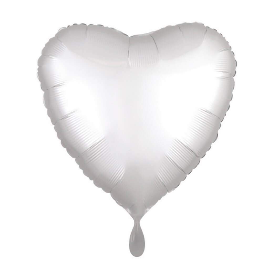 18" Online Party Supplies Grey Platinum Heart Shaped Foil Party Balloon