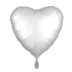 18" Online Party Supplies Grey Platinum Heart Shaped Foil Party Balloon