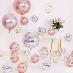 18" Large ORBZ 4D Rose Gold Sphere Foil Balloon - Online Party Supplies