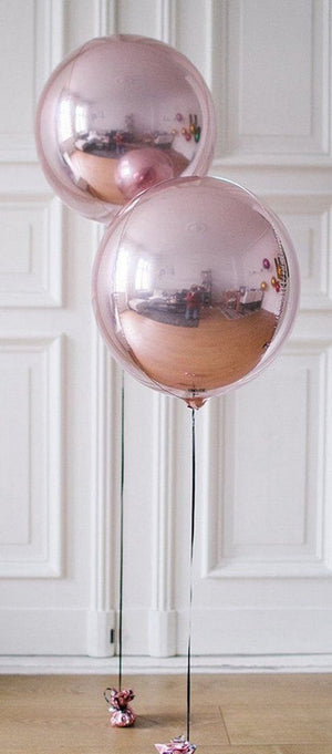 18" Large ORBZ 4D Rose Gold Sphere Foil Balloon - Online Party Supplies
