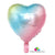 18" Pastel Iridescent Rainbow Heart Shaped Foil Balloon - Online Party Supplies
