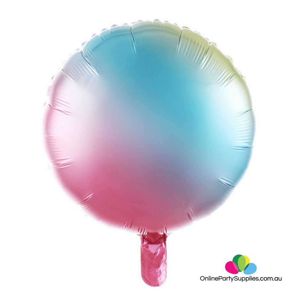 18" Pastel Iridescent Rainbow Round Shaped Foil Balloon - Online Party Supplies