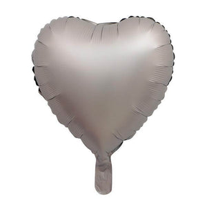 18" Chrome Metallic Platinum Heart Shaped Foil Balloon - Online Party Supplies